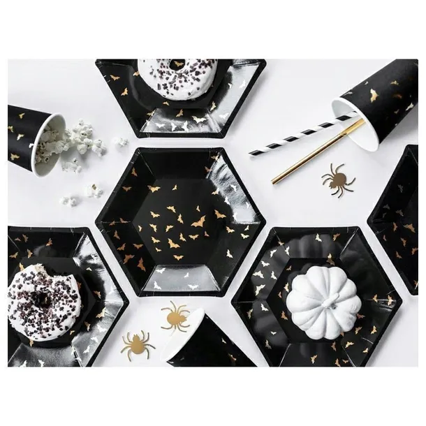 kubeczki-czarne-w-zlote-nietoperze-halloween-andrzejki-220ml-6-szt-karnawal-liczba-sztuk-w-zestawie-6-szt