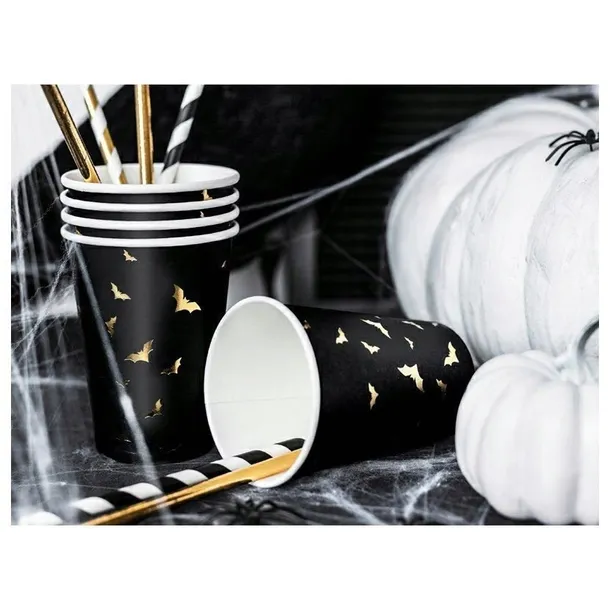 kubeczki-czarne-w-zlote-nietoperze-halloween-andrzejki-220ml-6-szt-karnawal-kolor-dodatkowy-zloty