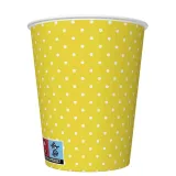 kubki-kubeczki-papierowe-zolte-na-urodziny-8-szt-kropki-groszki