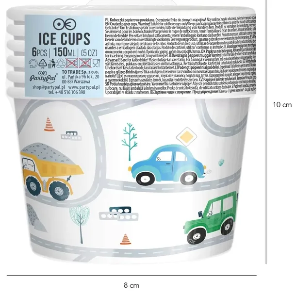 kubeczki-papierowe-do-lodow-partypal-auta-6x150-ml-typ-produktu-jednorazowy