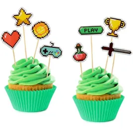 pikery-toppery-na-tort-game-on-8-szt-urodziny-gracza-pixel