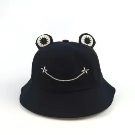 bucket-hat-czapka-kapelusz-rybacki-zaba-frog-czarny-52-54