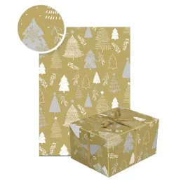 papier-prezentowy-zloty-choinki-swiateczny
