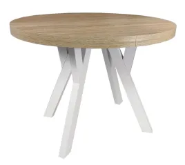 stol-okragly-dab-sonoma-bialy-solidny-rozkladany-loft-o100-200