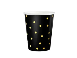 kubeczki-papierowe-czarne-w-zlote-kropki-220-ml-6-szt