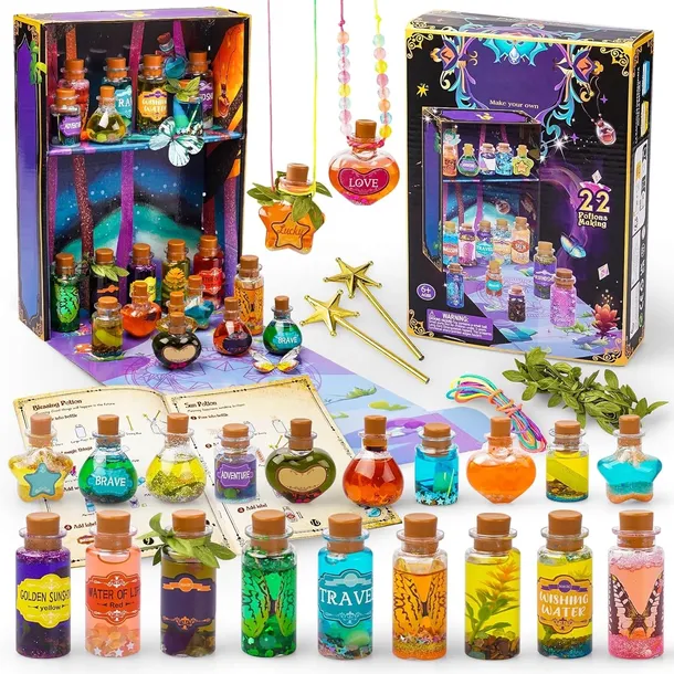 Zestaw Kreatywny Robienia Mikstur Dekoracji Butelek Magiczny DIY Halloween