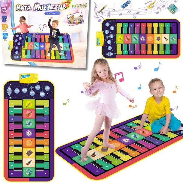 Mata Muzyczna Interaktywna Taneczna Pianinko Nagrywanie Keyboard Gra Dzieci