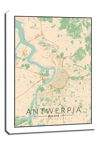 antwerpia-mapa-kolorowa-obraz-na-plotnie-30x40-cm