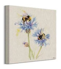 bees-on-cornflowers-obraz-na-plotnie-30x30-cm