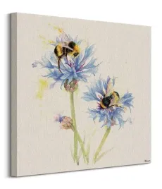 bees-on-cornflowers-obraz-na-plotnie-60x60-cm