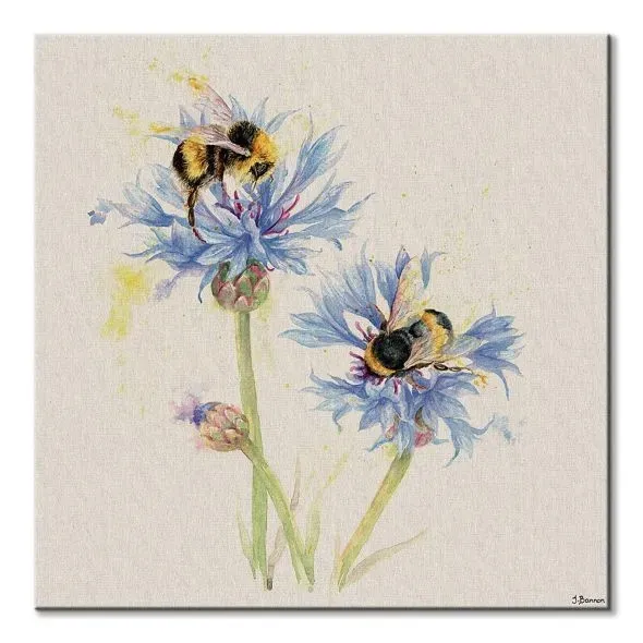 bees-on-cornflowers-obraz-na-plotnie-60x60-cm