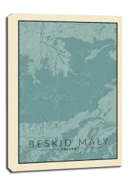 beskid-maly-mapa-vintage-obraz-na-plotnie-60x80-cm