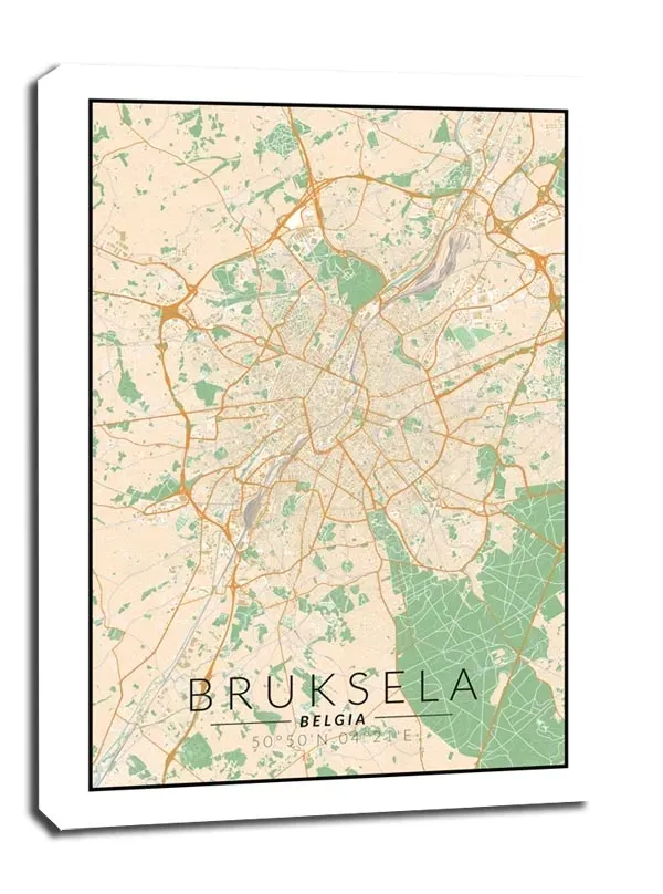 bruksela-mapa-kolorowa-obraz-na-plotnie-30x40-cm-stan-nowy