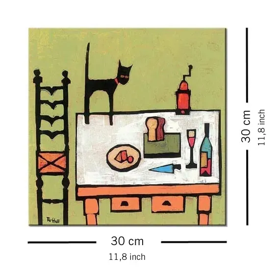 cat-on-table-obraz-na-plotnie-30x30-cm-stan-nowy