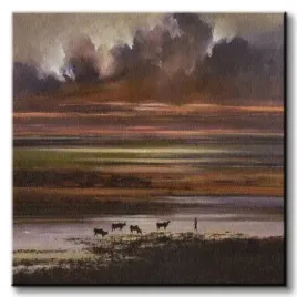 cattle-at-sunset-obraz-na-plotnie-60x60-cm