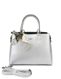 torebka-gallantry-paris-kuferek-shopper-srebrna-dlugi-pasek
