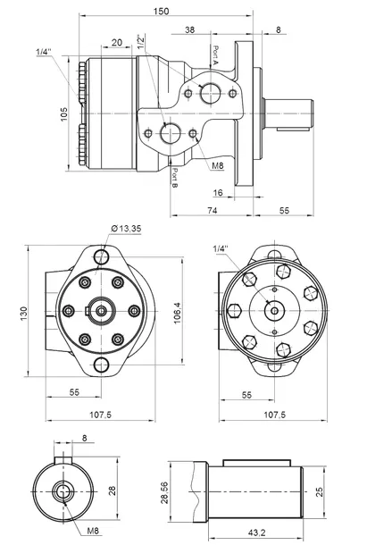 presko-bm2sa100aaa-silnik-hydrauliczny-stan-nowy-numer-katalogowy-oryginalu-bm2sa100aaa
