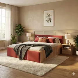 lozko-120x200-dab-kraft-zloty-pojemnik-hdf-materac-12-cm-h3-panele-czerwone