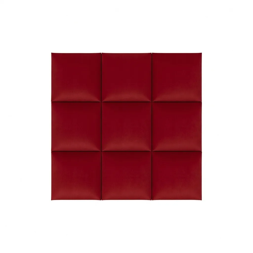panele-tapicerowane-30x30-cm-welurowe-scienne-czerwone-wezglowie-stan-nowy