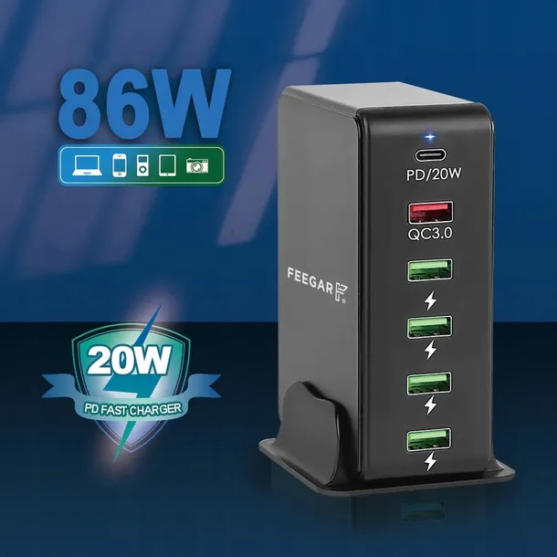 ladowarka-sieciowa-feegar-tower-86w-6x-usb-typ-c-kolor-czarny
