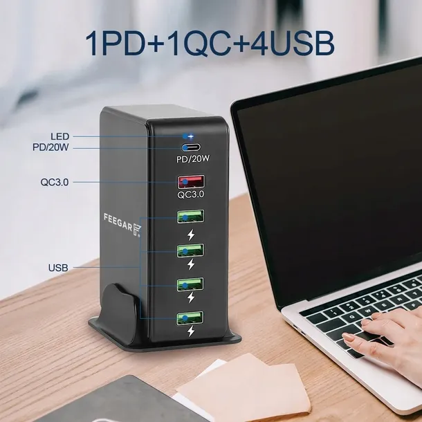 ladowarka-sieciowa-feegar-tower-86w-6x-usb-typ-c-przewod-w-zestawie-tak