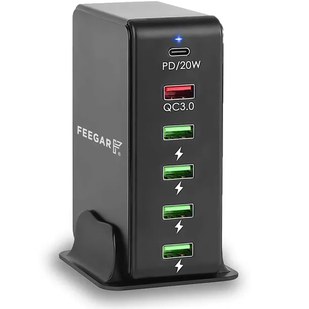 ladowarka-sieciowa-feegar-tower-86w-6x-usb-typ-c-stan-nowy-kolor-czarny