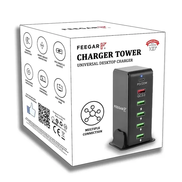 ladowarka-sieciowa-feegar-tower-86w-6x-usb-typ-c-stan-nowy-zgodnosc-ze-standardem-quick-charge-3-0