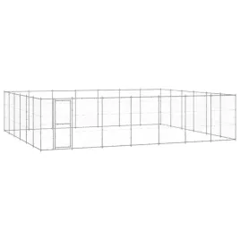 kojec-dla-psa-stal-srebrna-770x660x180-cm-z-drzwiami