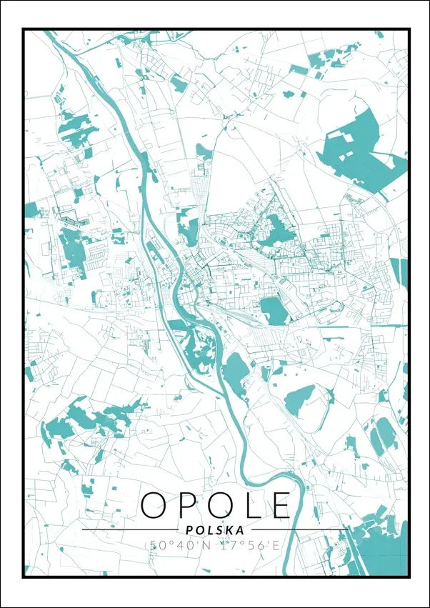 opole-mapa-blue-plakat-30x40-cm