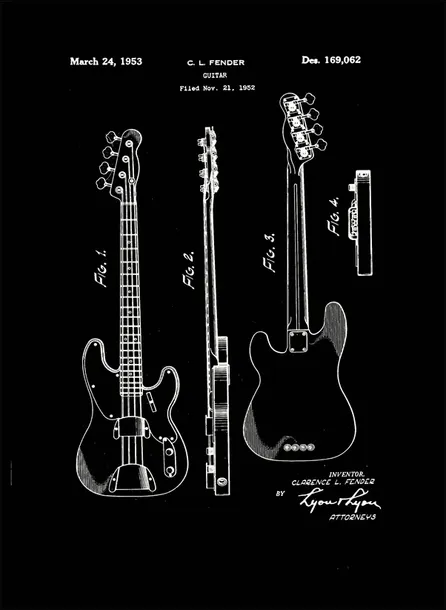 patent-fender-gitara-basowa-projekt-1952-retro-plakat-30x45-cm