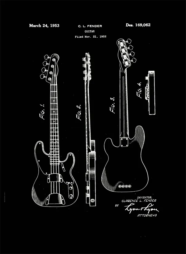 patent-fender-gitara-basowa-projekt-1952-retro-plakat-30x45-cm
