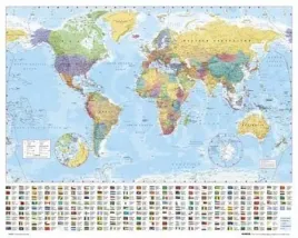 polityczna-mapa-swiata-i-flagi-plakat-50x40-cm