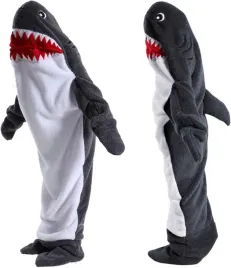 koc-rekin-z-flaneli-210cm-koc-flanelowy-rekinek-dla-doroslych-czarny