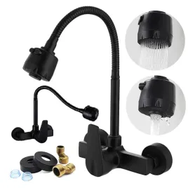 kran-kuchenny-scienny-czarny-mat-bateria-do-kuchni-na-sciane-flex-komplet