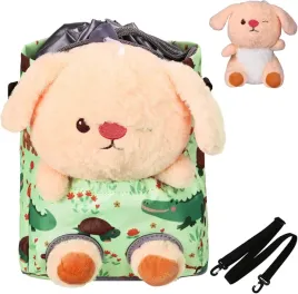 torba-na-kierownice-do-roweru-zielona-motyw-zwierzatka-z-wyciaganym-misiem