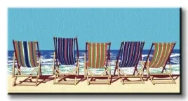 five-deckchairs-obraz-na-plotnie-100x50-cm