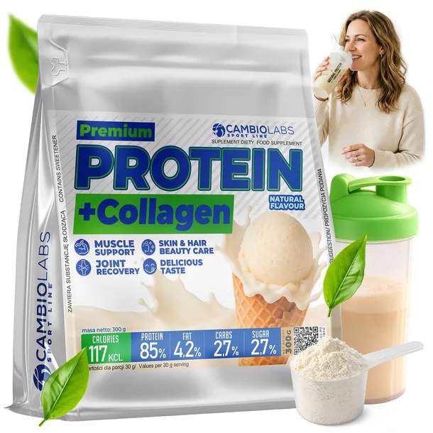 Białko WPC odchudzanie kolagen wołowy hydrolizowany 12000 mg smak naturalny