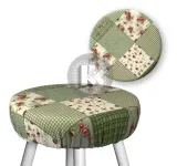 pokrowiec-na-taboret-okragly-patchwork-zielony