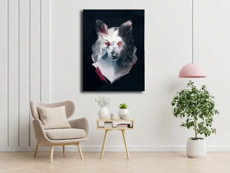 lis-bialy-tlo-obraz-na-plotnie-40x50-cm