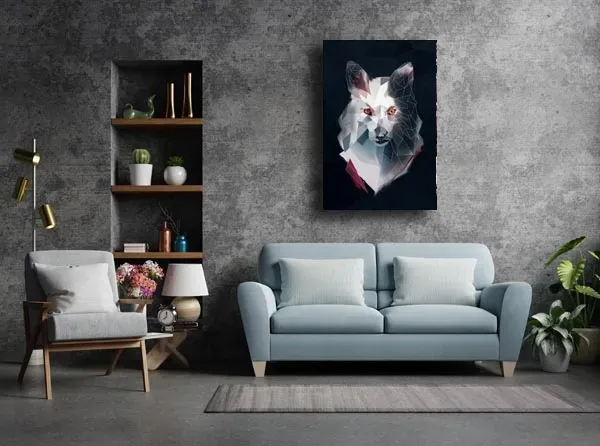 lis-bialy-tlo-obraz-na-plotnie-40x50-cm-stan-nowy