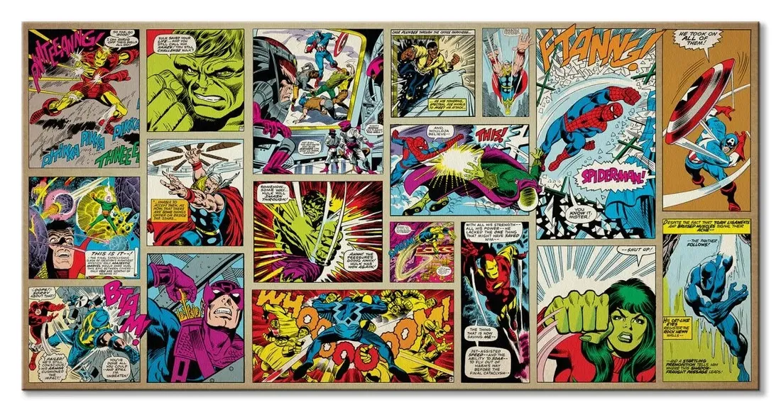marvel-comic-panels-obraz-na-plotnie-100x50-cm