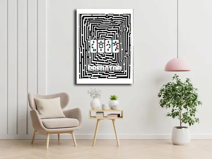 maze-gaze-predator-obraz-na-plotnie-90x120-cm-stan-nowy