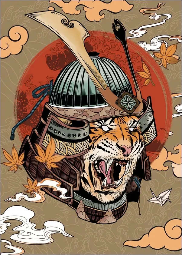 tiger-samurai-plakat-40x50-cm