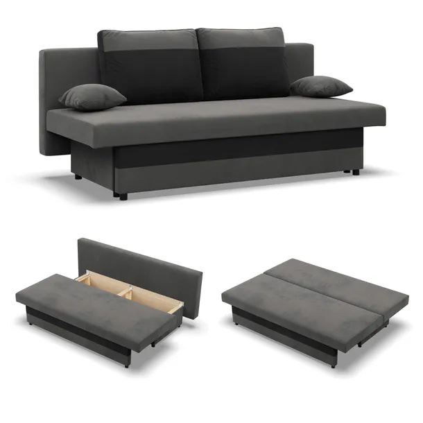 Kanapa NOLA Rozkładana z Funkcją Spania Wygodna Sofa bez Podłokietników