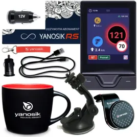 yanosik-rs-dozywotni-abonament-2-x-uchwyt-szyba-kubek-ladowarka-12v