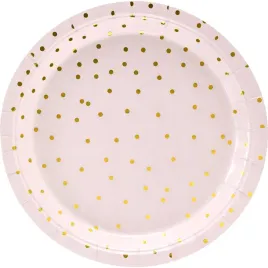 talerzyki-papierowe-na-urodziny-rozowe-zlote-kropeczki-18-cm-6-szt