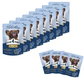 club-4-paws-premium-selection-soczysta-kaczka-z-indykiem-w-sosie-12x85g