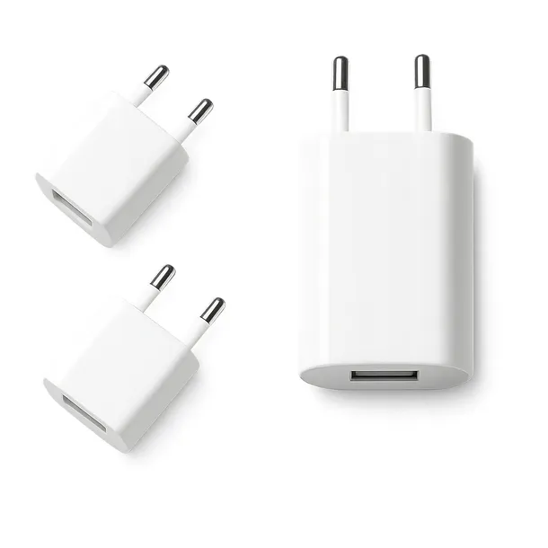 Ładowarka Sieciowa 5V 1A Płaska Kostka - Wtyczka USB Biała Uniwersalna