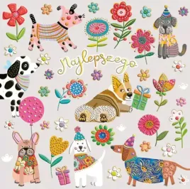 karnet-kwadratowy-pieski-w-kwiatach