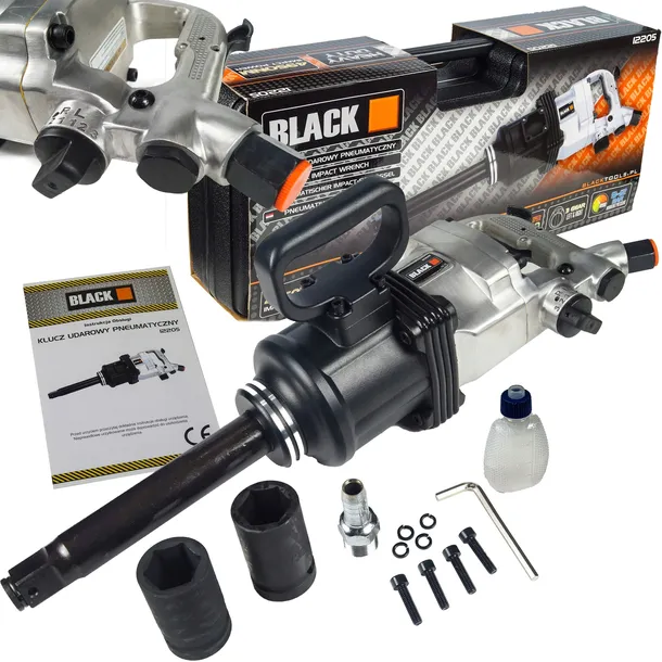 BLACK KLUCZ PNEUMATYCZNY UDAROWY 2x NASADKI 4950NM 3/4 5000 RPM PREMIUM BL.